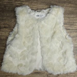 H&M Faux Fur Vest (off white) 3-4Y